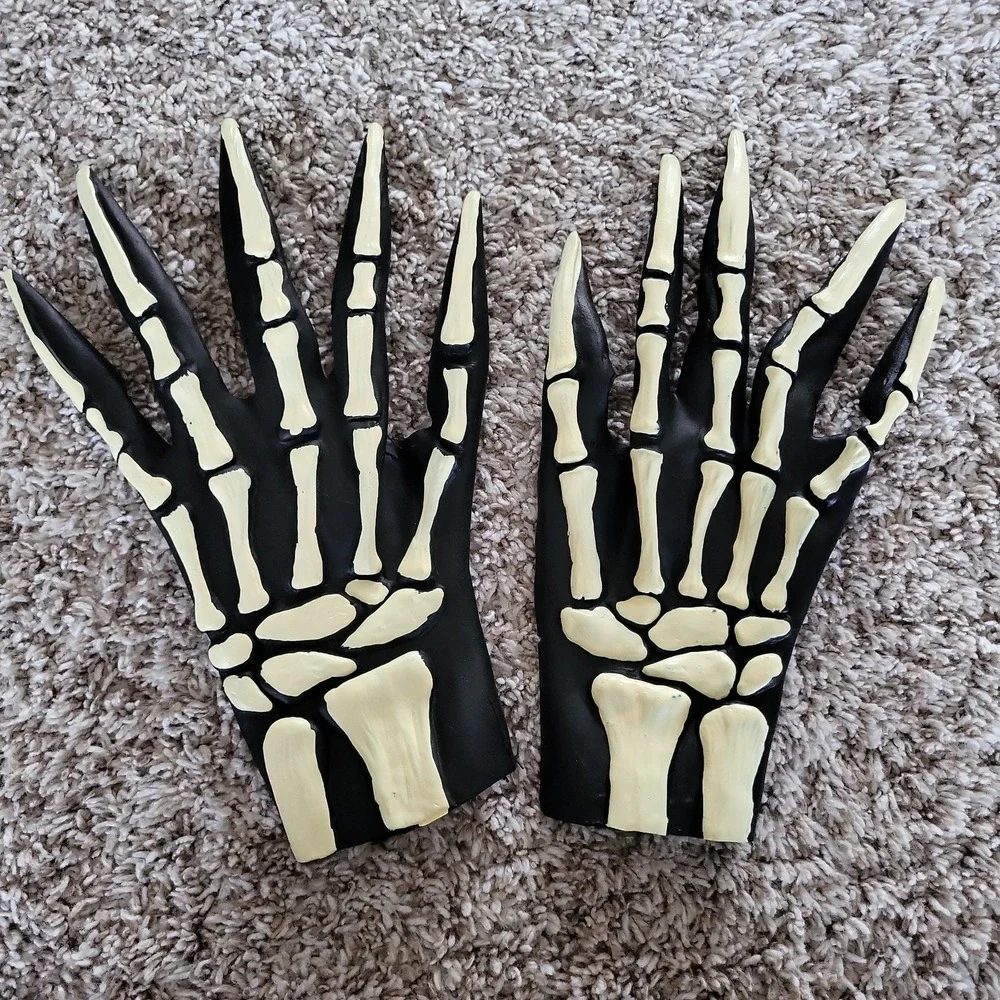 Skeleton Bone Monster Hands Kids Halloween Costume Kids Gloves One Size